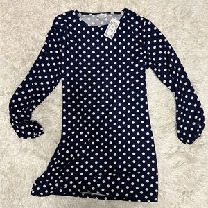 Elegant Navy Polka Dot Maxi Dress